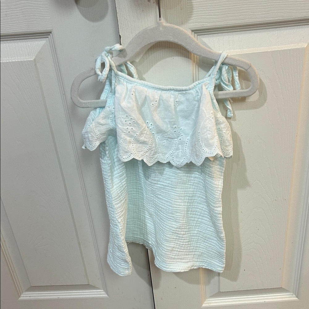 Velvet Fawn Light Blue Eyelet Ruffle Camisole